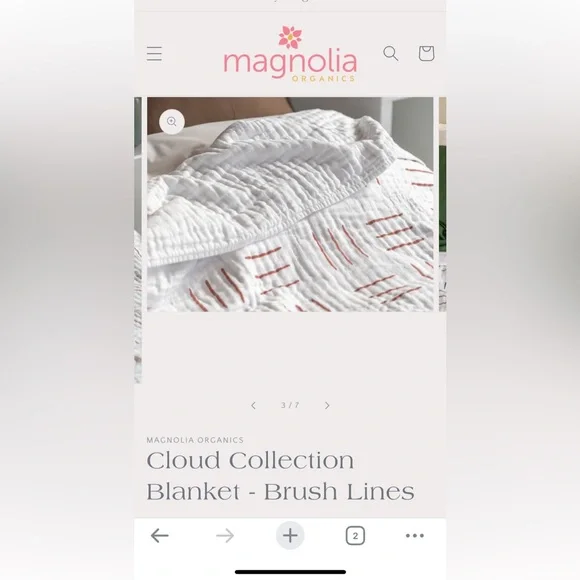 Magnolia Organics Cloud Collection Blanket Quilt -Brush Lines-Terra Cotta -Twin - Picture 2 of 12